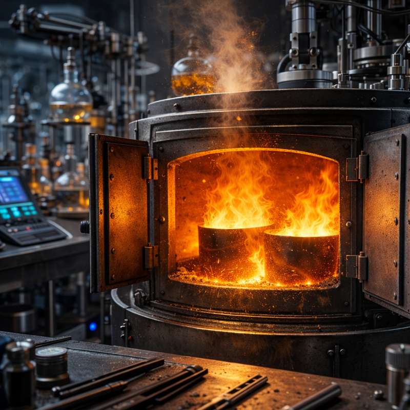 Four alchimique traditionnel en activité