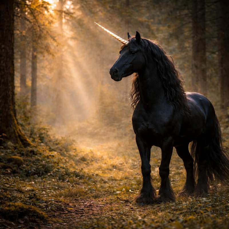 Licorne élégante parfaitement dressée